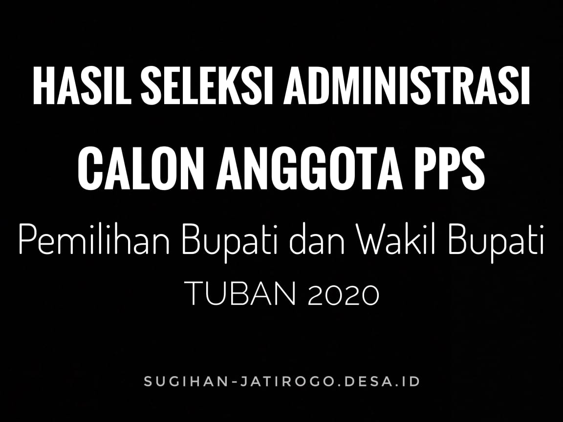 Lolos Seleksi Administrasi, Calon Anggota PPS PILBUP Tuban 2020 Lanjut Tes Tulis
